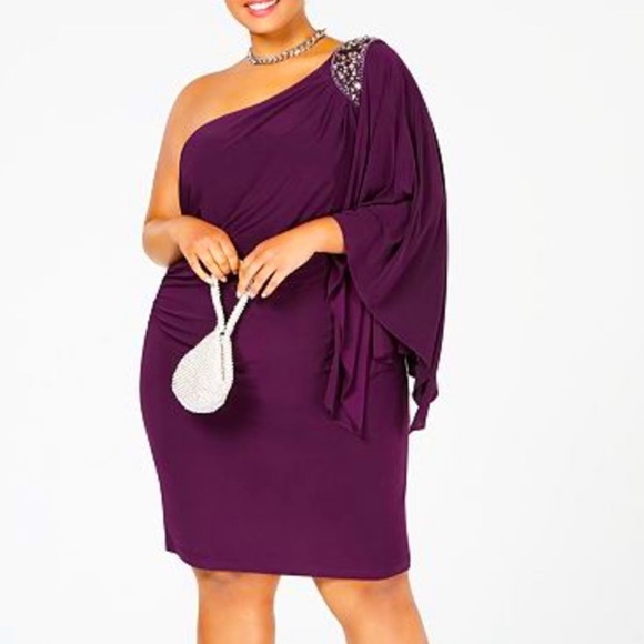 Morgan & Co. Dresses & Skirts - Women’s Formal Dress Plus Size 22W Morgan Co Purple One Shoulder Cocktail Party